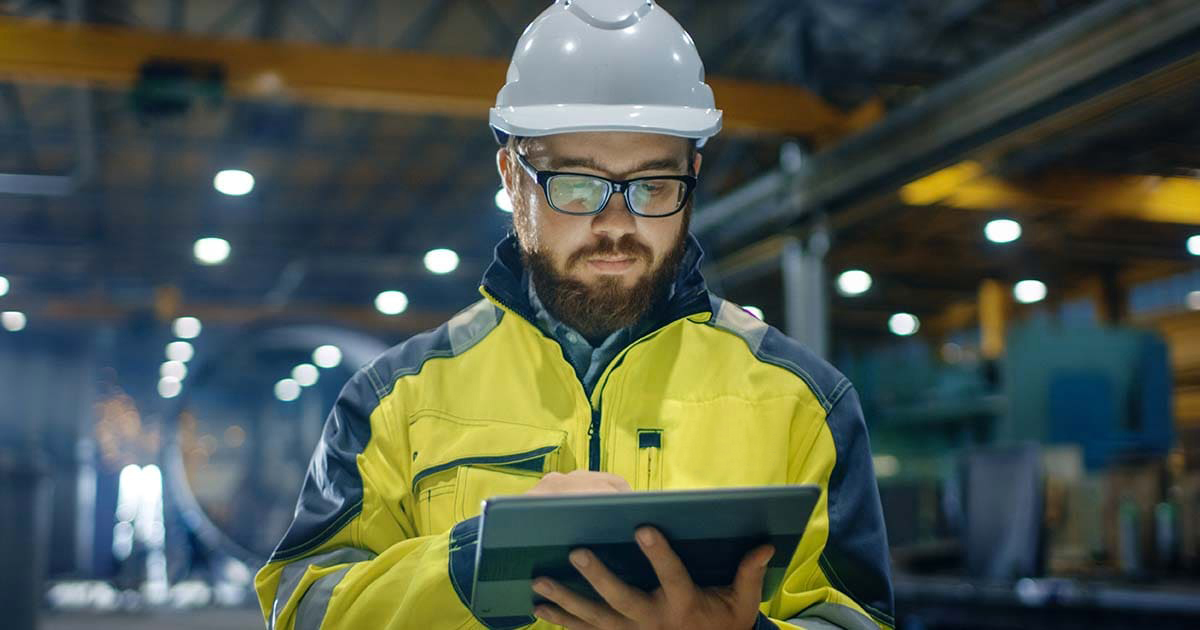 A man checking air audit